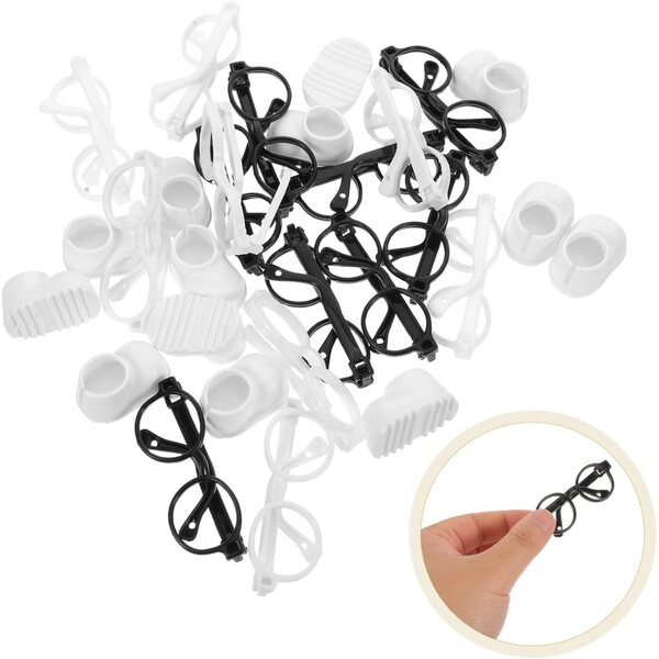 KOMBIUDA Set Occhiali e Scarpe in Miniatura per Bambole - Accessori Creativi e Facili da Usare