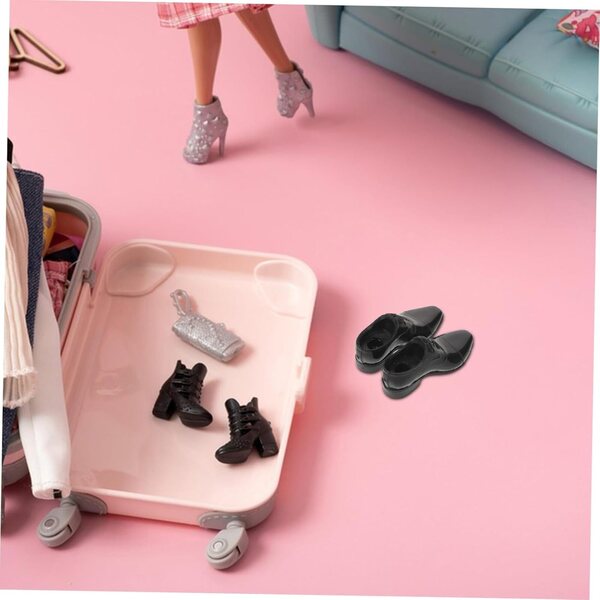 Kunststoffschuhe für 1/6 Beaupretty-Puppen – realistische schwarze Stiefel für Spielzeugsoldaten