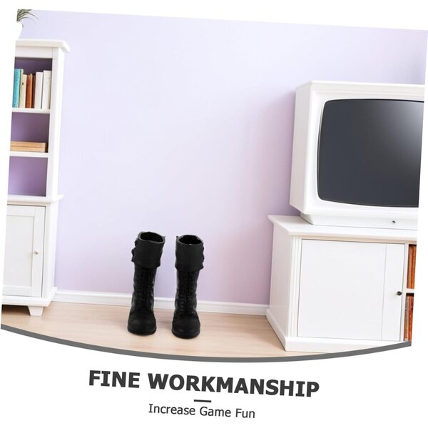 BESPORTBLE Mini-Stiefel in Schwarz für Gelenkpuppen – realistische und vielseitige Miniaturen