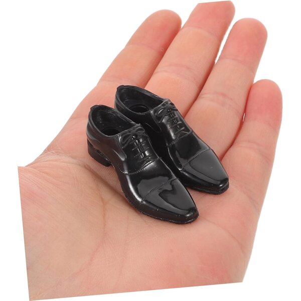 Vaguelly Miniaturschuhe aus schwarzem Kunstleder für 1/6 Actionfigur