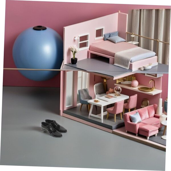 Vaguelly Miniaturschuhe aus schwarzem Kunstleder für 1/6 Actionfigur