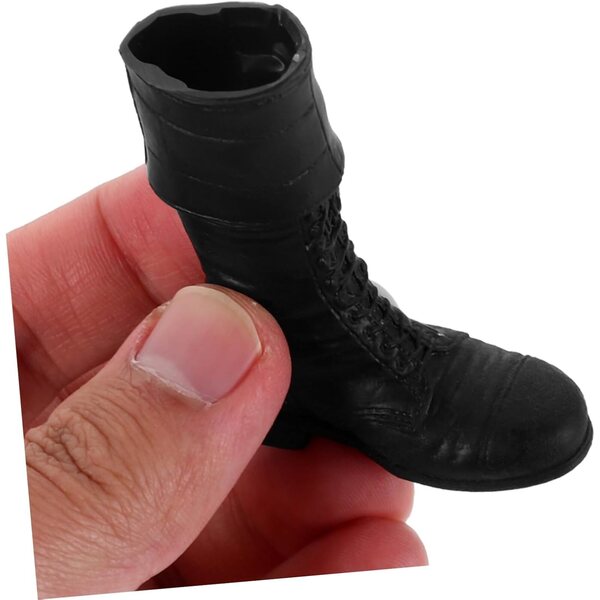 Militärstiefel für schwarze Vaguelly-Puppen, realistische lange Schuhe für Actionfiguren und Abenteuerszenen
