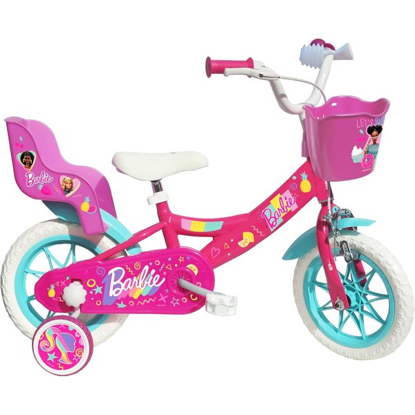12-Zoll-Barbie-Fahrrad für Mädchen mit Rädern und Bremssattelbremsen, sicher und stabil