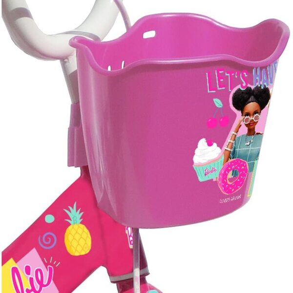12-Zoll-Barbie-Fahrrad für Mädchen mit Rädern und Bremssattelbremsen, sicher und stabil