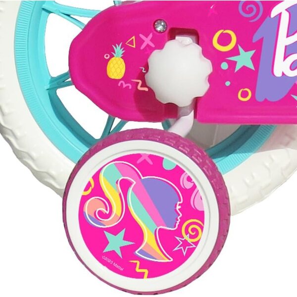 12-Zoll-Barbie-Fahrrad für Mädchen mit Rädern und Bremssattelbremsen, sicher und stabil