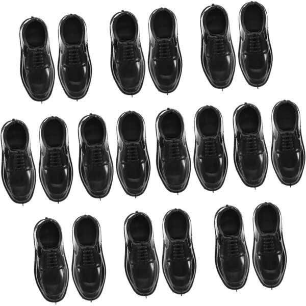 PLAFOPE 10 Paia Scarpe Miniatura per Case delle Bambole Scala 1/6 Nero