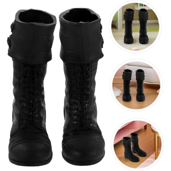 Lange Stiefel aus Kunstleder für BJD-Puppen – detailliertes Zubehör, 5,5 x 5 x 1,8 cm