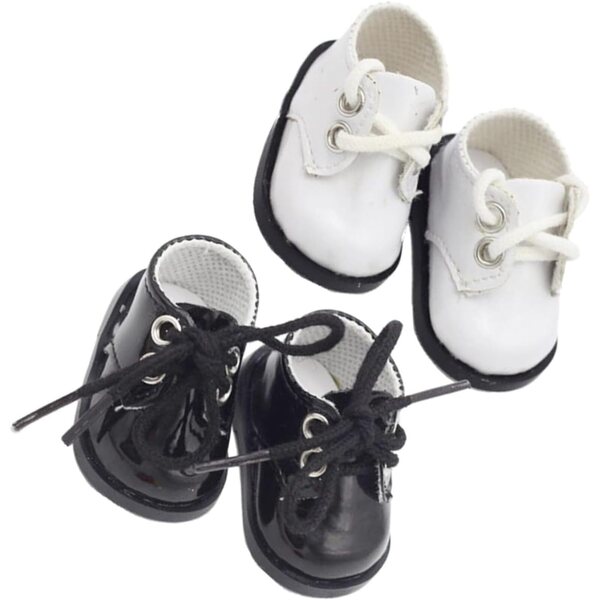 iplusmile Miniatur-Lederschuhe für 20-cm-Puppen – Set mit 2 farbigen Paaren