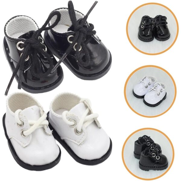 iplusmile Miniatur-Lederschuhe für 20-cm-Puppen – Set mit 2 farbigen Paaren