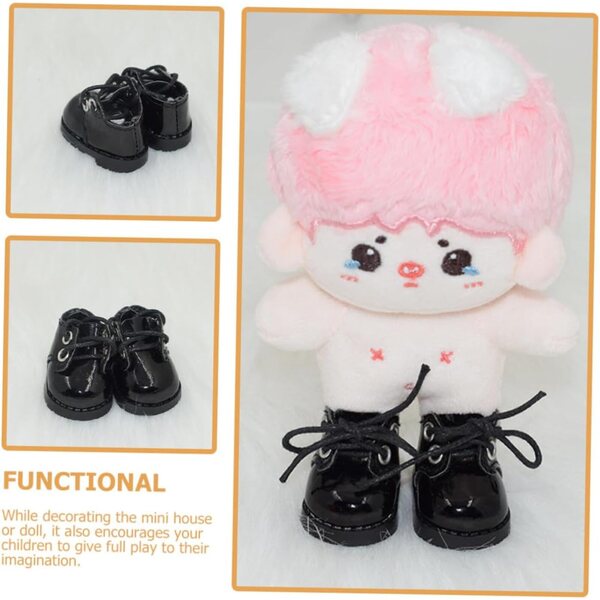 iplusmile Miniatur-Lederschuhe für 20-cm-Puppen – Set mit 2 farbigen Paaren