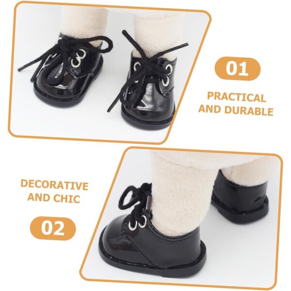 iplusmile Miniatur-Lederschuhe für 20-cm-Puppen – Set mit 2 farbigen Paaren