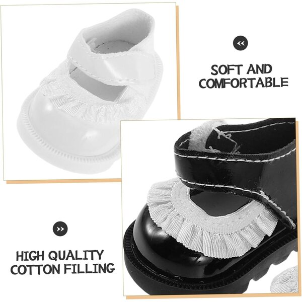 Vaguelly 2 Paar Schuhe für wiedergeborene Puppen aus PU mit floraler Spitze, elegant und realistisch