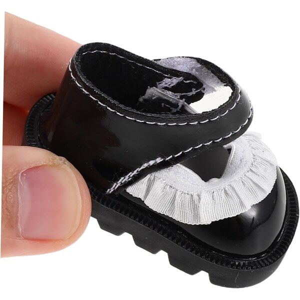 Vaguelly 2 Paar Schuhe für wiedergeborene Puppen aus PU mit floraler Spitze, elegant und realistisch