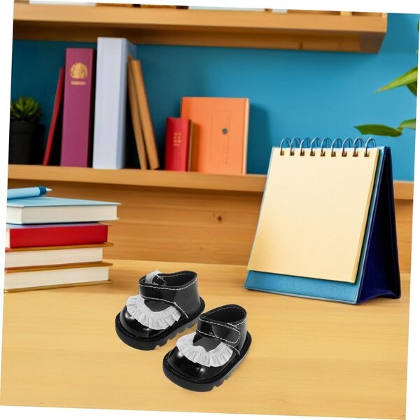 Vaguelly 2 Paar Schuhe für wiedergeborene Puppen aus PU mit floraler Spitze, elegant und realistisch