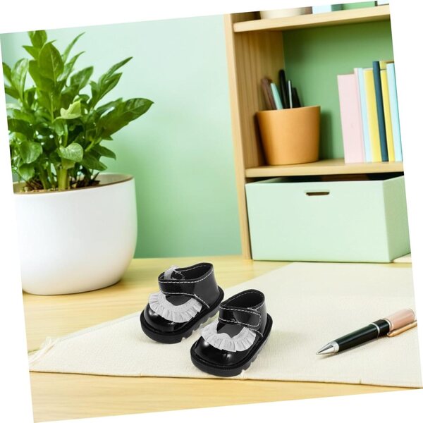 Vaguelly 2 Paar Schuhe für wiedergeborene Puppen aus PU mit floraler Spitze, elegant und realistisch