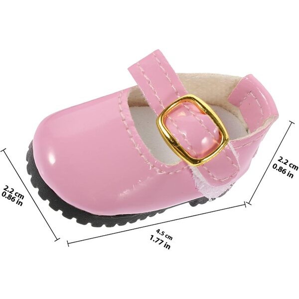 Rosa PU-Lederschuhe für 15-cm-BJD-Puppen, süßes Design und zarte Nähte