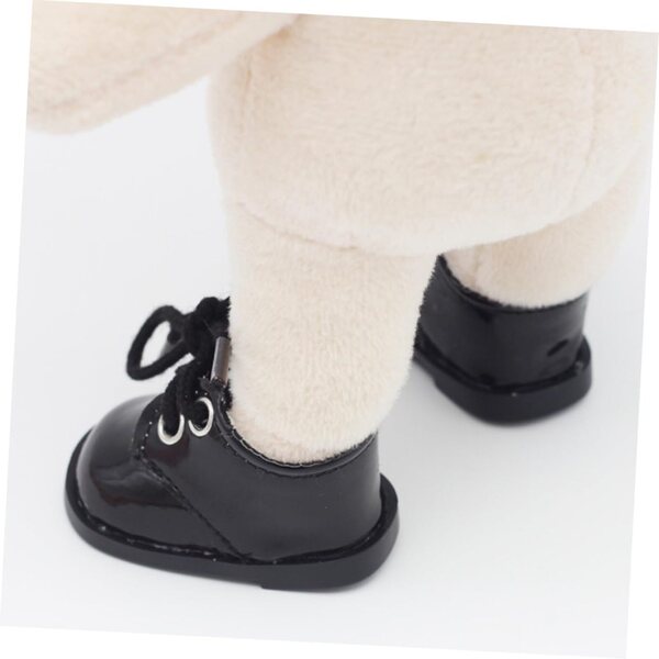 Hemobllo Mini Scarpe in Pelle per Bambole 20 cm Set 2 Paia Nero e Bianco
