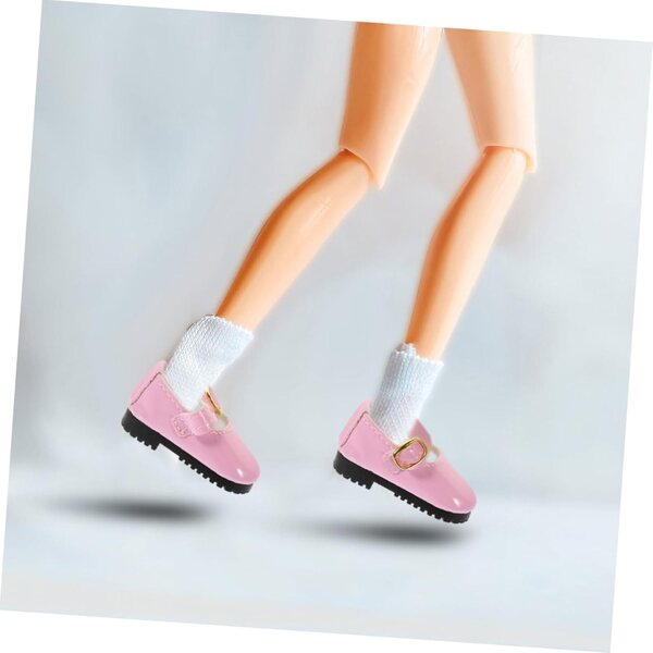Schuhe für 15-cm-Puppen aus rosa PU-Leder – zarte und bequeme Accessoires