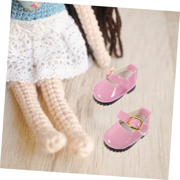 Schuhe für 15-cm-Puppen aus rosa PU-Leder – zarte und bequeme Accessoires