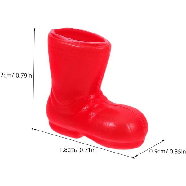 STOBAZA 6 Paia Mini Stivali Babbo Natale per Case delle Bambole Rosso Realistici