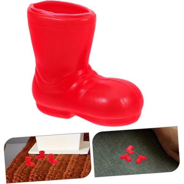 STOBAZA 6 Paia Mini Stivali Babbo Natale per Case delle Bambole Rosso Realistici