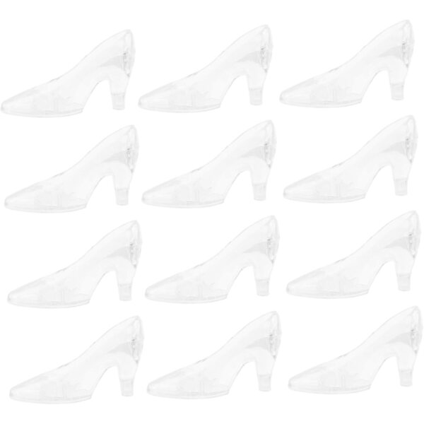 WOONEKY 12 Mini Scarpe Trasparenti in Acrilico - Decorazioni Realistiche per Casa e Ufficio