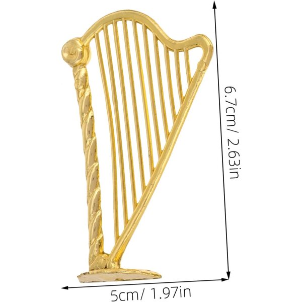 iplusmile 12 pezzi Decorazioni Natalizie Mini Strumenti Musicali Dorati per Case delle Bambole