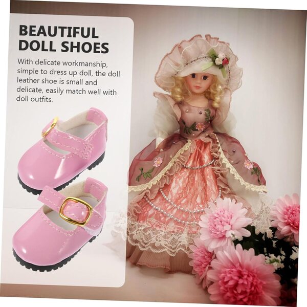 Scarpe in Pelle Rosa per Bambole 15 cm Accessori Eleganti e Decorativi per Bambine