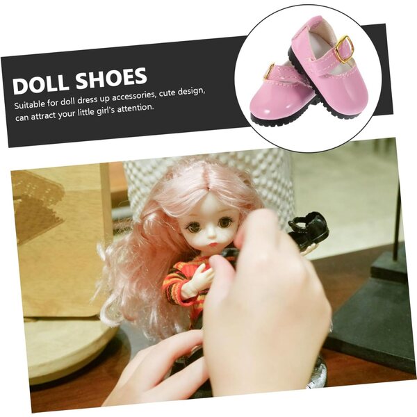Scarpe in Pelle Rosa per Bambole 15 cm Accessori Eleganti e Decorativi per Bambine