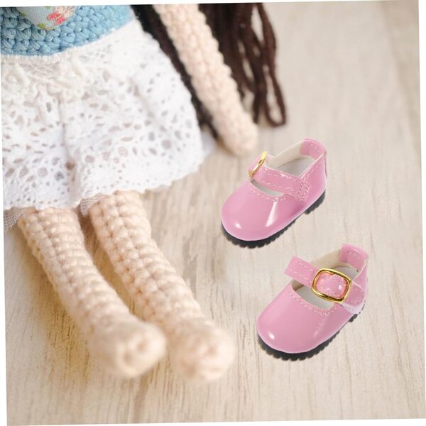 Scarpe in Pelle Rosa per Bambole 15 cm Accessori Eleganti e Decorativi per Bambine