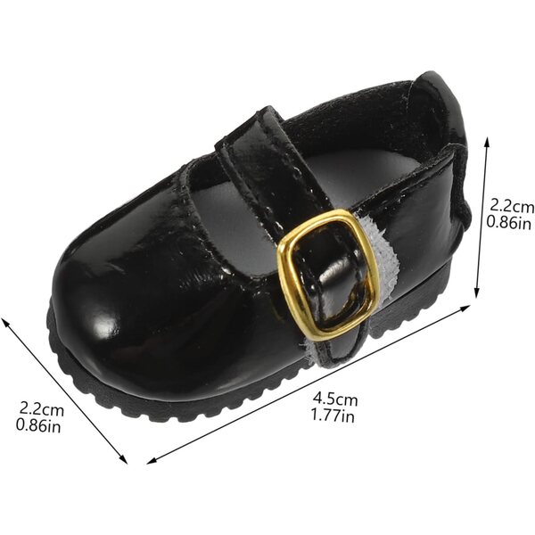 Scarpe in Pelle Nera per Bambole 15 cm Mini BJD Eleganti e Facili da Trasportare