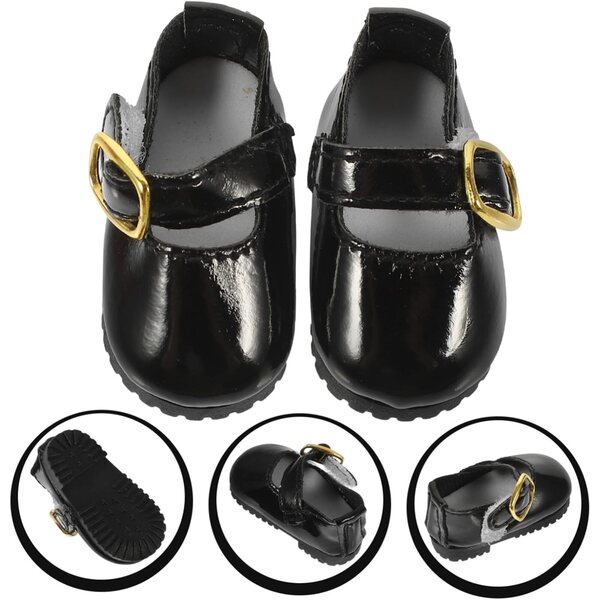 Scarpe in Pelle Nera per Bambole 15 cm Mini BJD Eleganti e Facili da Trasportare