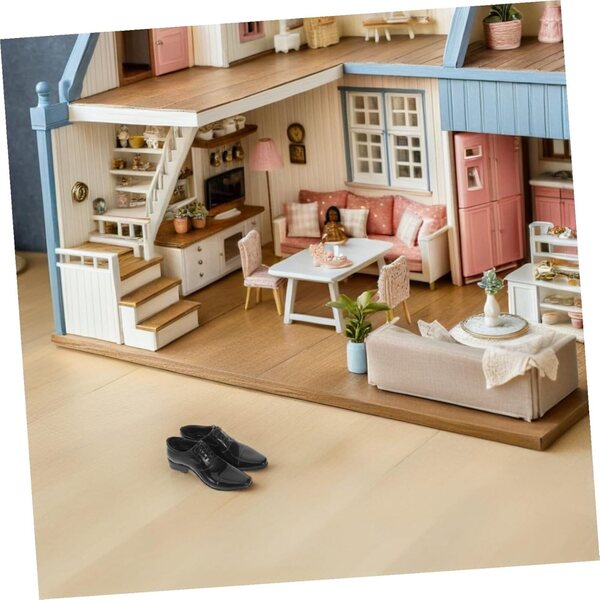 Scarpe Nere 1/6 per Bambole e Action Figure - Stivali Miniatura Realistici e Resistenti
