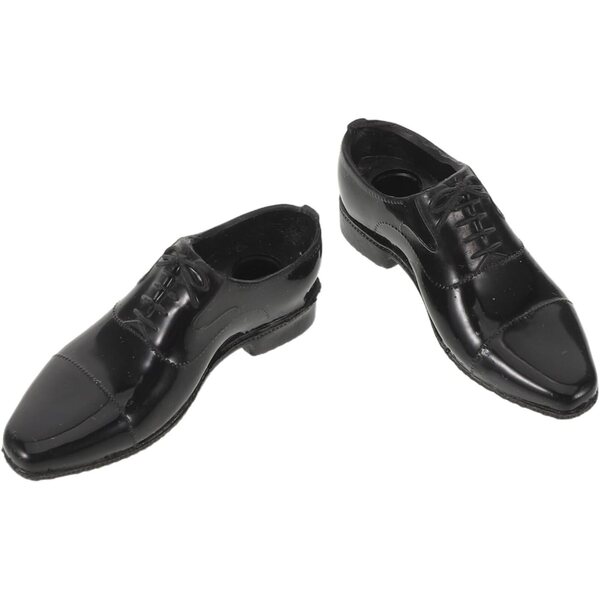 Schwarze Schuhe im Maßstab 1:6 für Puppen und männliche Actionfiguren, realistische Details