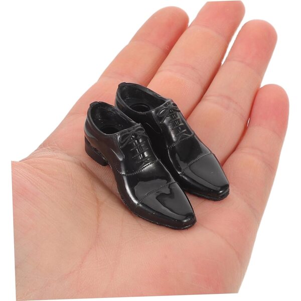 Schwarze Schuhe im Maßstab 1:6 für Puppen und männliche Actionfiguren, realistische Details