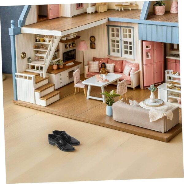 Schwarze Schuhe im Maßstab 1:6 für Puppen und männliche Actionfiguren, realistische Details