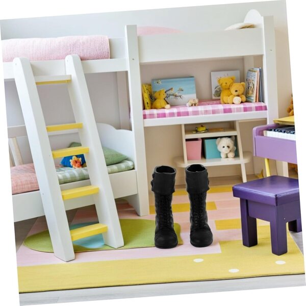 YARNOW Stivali Lunghi Miniatura Neri Realistici per Bambole e Accessori Decorativi