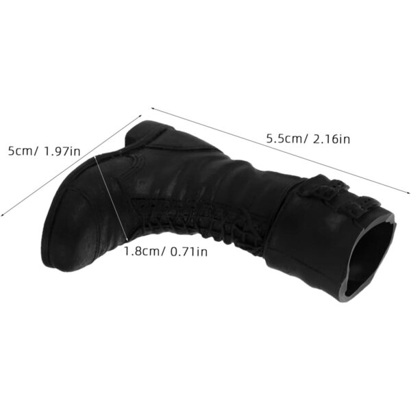 ERINGOGO Mini Stivali Neri per Bambole e Peluche - Scarpe Realistiche 5,5x5x1,8 cm