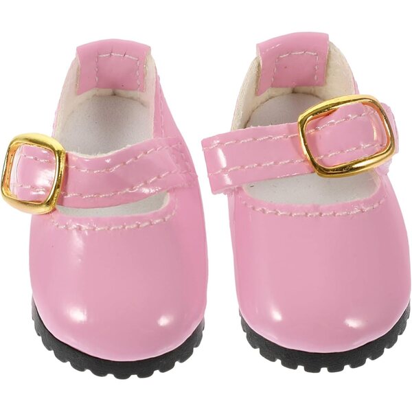 Mini scarpe in PU per bambole da 15 cm, accessori rosa per giochi di ruolo e vestizione