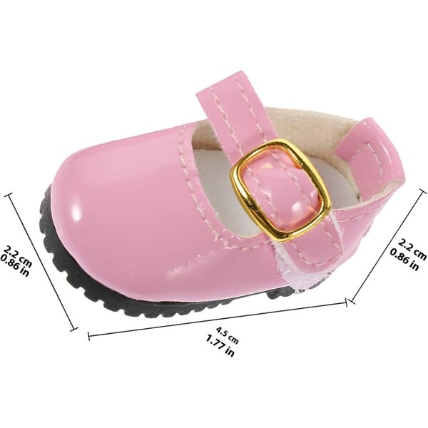 Mini scarpe in PU per bambole da 15 cm, accessori rosa per giochi di ruolo e vestizione