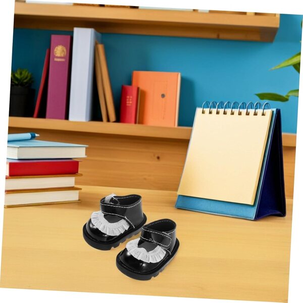 KOMBIUDA Mini Scarpe da Bambola in Pizzo Floreale 2 Paia per Bambine 20 cm