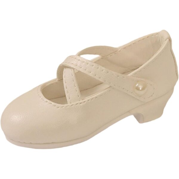 predolo Scarpe Tacco Alto 1/4 per Bambole BJD in PU, Mini Accessori Bianchi