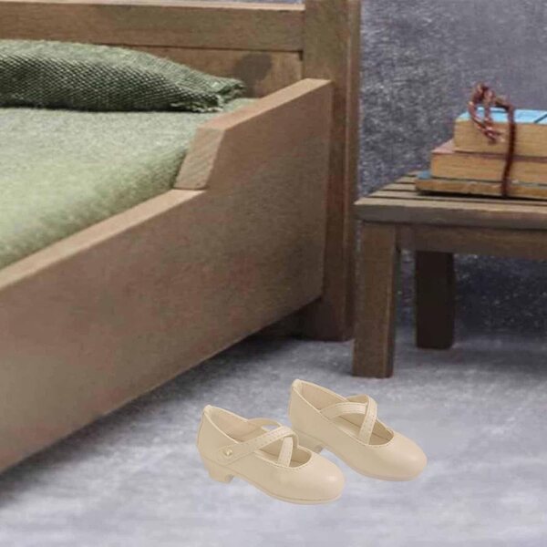 predolo Scarpe Tacco Alto 1/4 per Bambole BJD in PU, Mini Accessori Bianchi