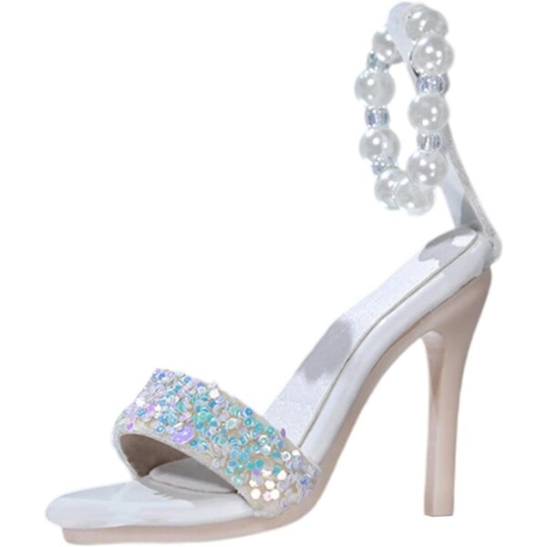High-Heel-Sandalen für 1:4-Puppen – elegante Harzschuhe TTETTZ weiß
