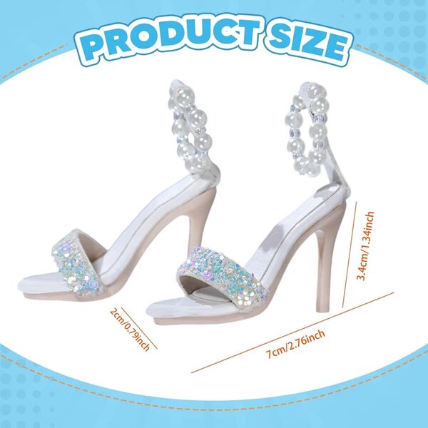 High-Heel-Sandalen für 1:4-Puppen – elegante Harzschuhe TTETTZ weiß