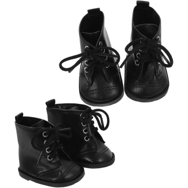 BESPORTBLE 2 Paar PU-Lederstiefel für 18-Zoll-Puppen – Mini-Kleiderschuhe