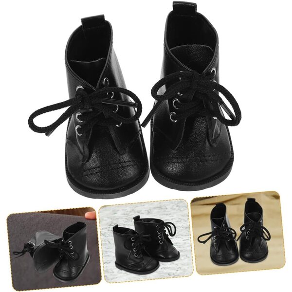 BESPORTBLE 2 paia stivali in pelle PU per bambole da 18 pollici - mini scarpe eleganti