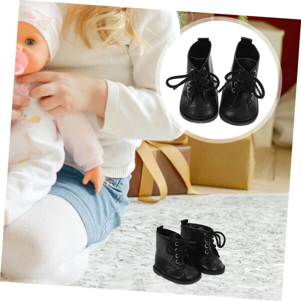 BESPORTBLE 2 paia stivali in pelle PU per bambole da 18 pollici - mini scarpe eleganti
