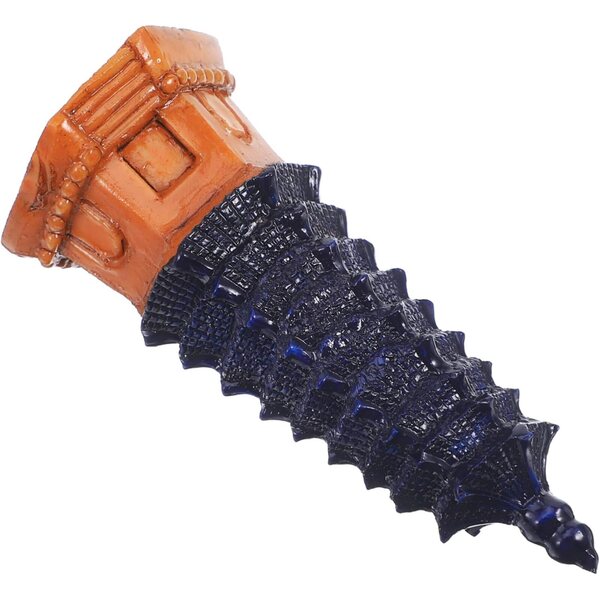 Chinesische Turmdekoration aus kleinem blauem Kunstharz für Garten und Zuhause, 6,5 x 3 cm