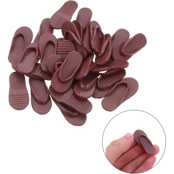 Vaguelly 50 Miniatur-Flip-Flops für Puppen | Strandsandalen für das Sommerspiel der Kinder